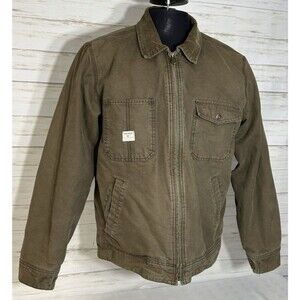 American Eagle Chore Coat Men Size Large Brown Utility Field Jacket Barn Vintage